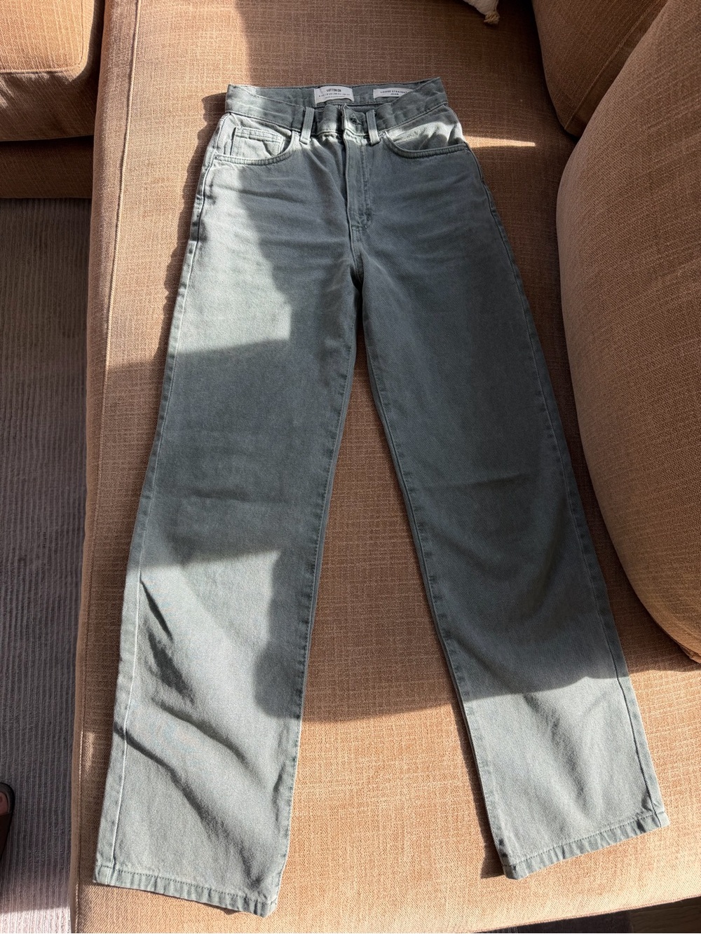 Cotton On Straight Leg Jeans in Sage Green